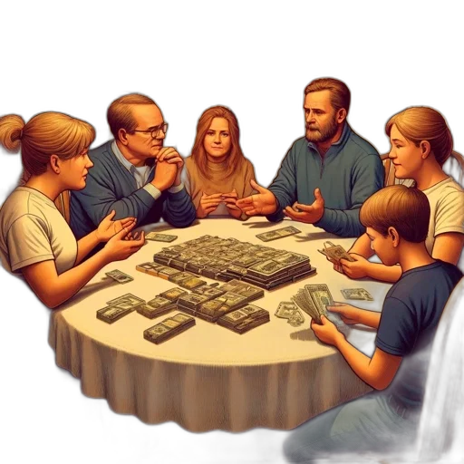 concept art, pixel art, 3d render, photorealistic, city street, fire, serious, family transparent PNG cut-out