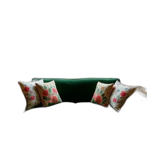 furniture, crown, umbrella, flower, 3d render, photorealistic, green, cozy transparent PNG cut-out