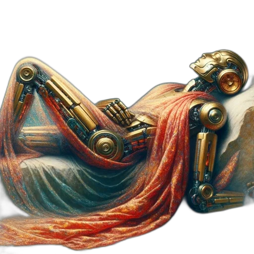 robot, jewelry, furniture, dress, photorealistic, concept art, oil painting, fantasy art transparent PNG cut-out