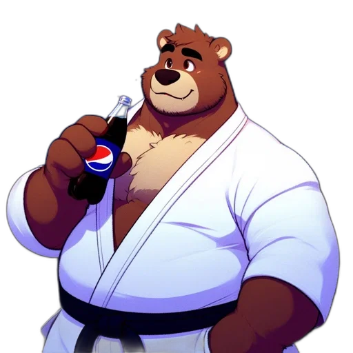 staff, animal, concept art, pixel art, cartoon, photorealistic, animated, bear transparent PNG cut-out