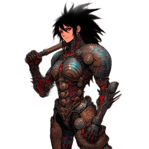 sword, weapon, concept art, comic book art, fantasy art, anime, armored, female transparent PNG cut-out