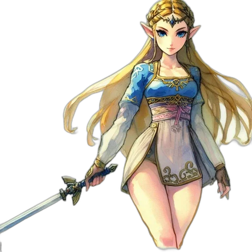 sword, dress, staff, weapon, concept art, fantasy art, pixel art, watercolor transparent PNG cut-out
