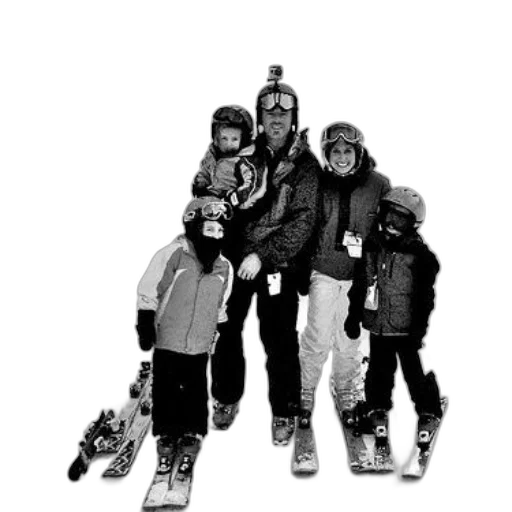 staff, jacket, snow, family, five, enjoys, day, slopes transparent PNG cut-out