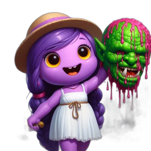 creature, concept art, 3d render, fantasy art, pixel art, animated, character, purple transparent PNG cut-out