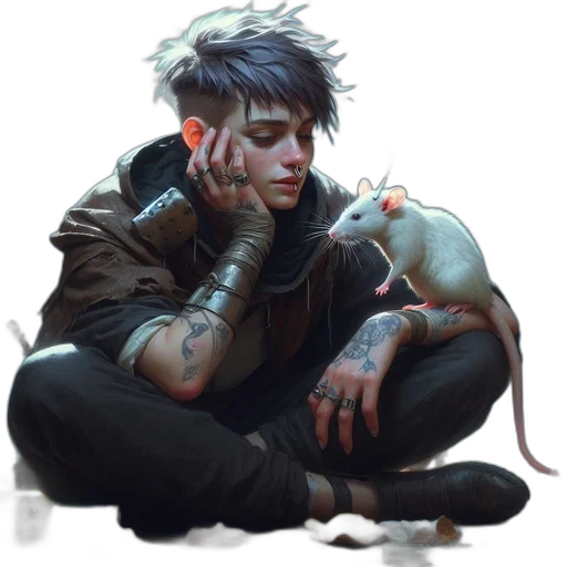 jacket, animal, creature, cyberpunk, concept art, fantasy art, photorealistic, neon lights transparent PNG cut-out