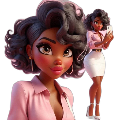 dress, concept art, cartoon, 3d render, photorealistic, 3d-animated, female, character transparent PNG cut-out