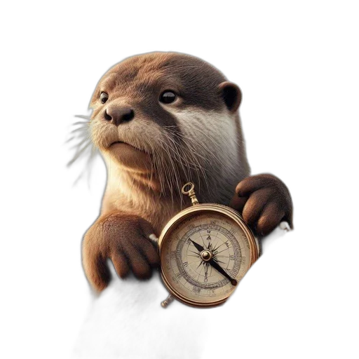 animal, photorealistic, concept art, 3d render, fantasy art, otter, holds, ship transparent PNG cut-out