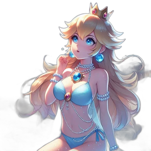 crown, dress, jewelry, staff, fantasy art, anime, pixel art, concept art transparent PNG cut-out