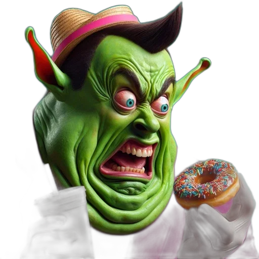 food, creature, face, hat, 3d render, photorealistic, concept art, anthropomorphic transparent PNG cut-out