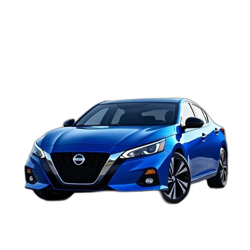 car, 3d render, photorealistic, blue transparent PNG cut-out