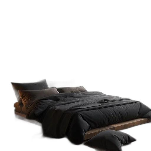 furniture, jacket, 3d render, photorealistic, dark, earth tones, monochrome, cozy transparent PNG cut-out
