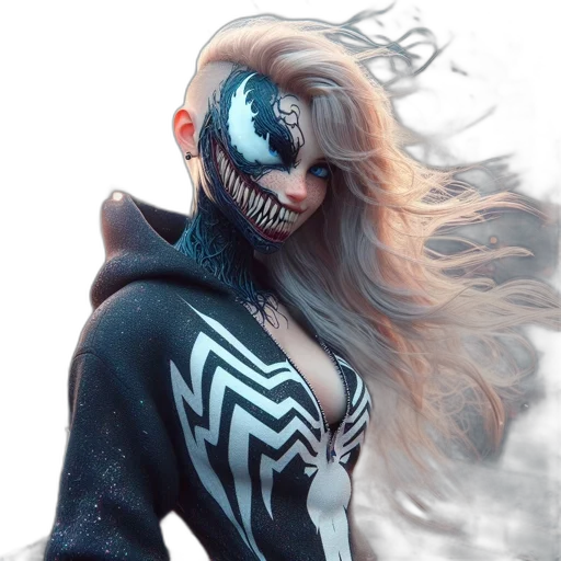 mask, creature, face, hair, comic book art, fantasy art, concept art, photorealistic transparent PNG cut-out
