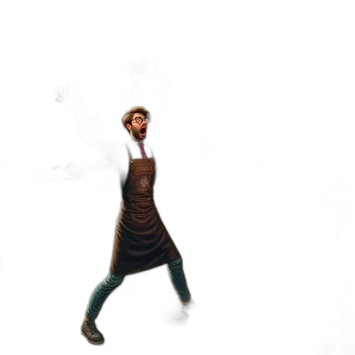 staff, dress, jacket, creature, concept art, 3d render, pixel art, watercolor transparent PNG cut-out