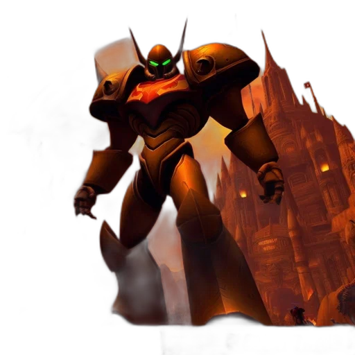 robot, concept art, 3d render, fantasy art, comic book art, outer space, earth tones, fiery transparent PNG cut-out