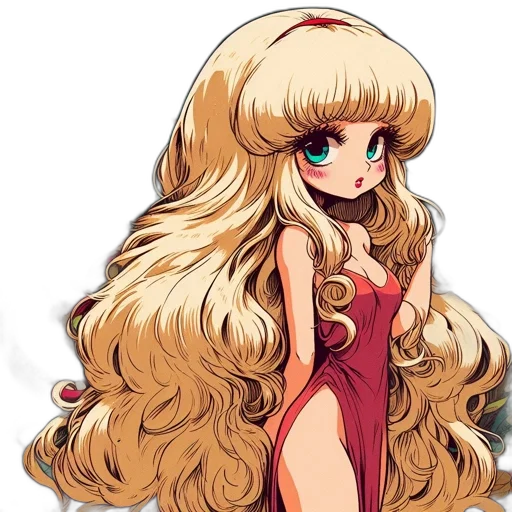 hair, dress, staff, anime transparent PNG cut-out