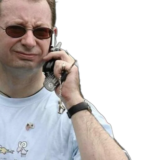 staff, jewelry, man, light, blue, shirt, cartoon, character transparent PNG cut-out