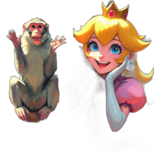creature, animal, crown, concept art, 3d render, pixel art, watercolor, pastel transparent PNG cut-out