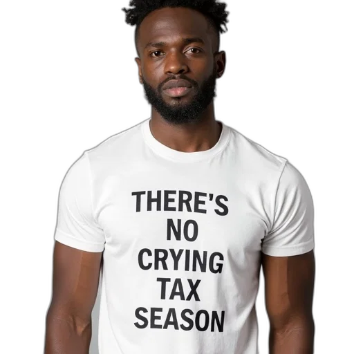 man, wearing, white, t-shirt, black, graphic, design, reads transparent PNG cut-out