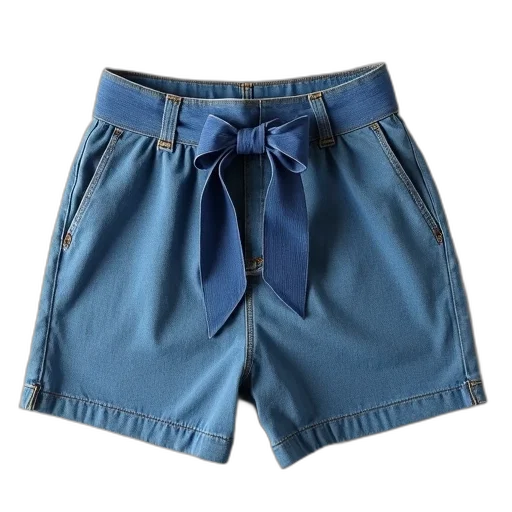 jacket, blue, pair, denim, shorts, bow, tie, waistband transparent PNG cut-out