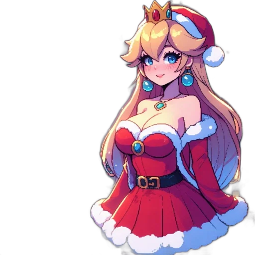 crown, dress, pixel art, concept art, anime, fantasy art, red, animated transparent PNG cut-out