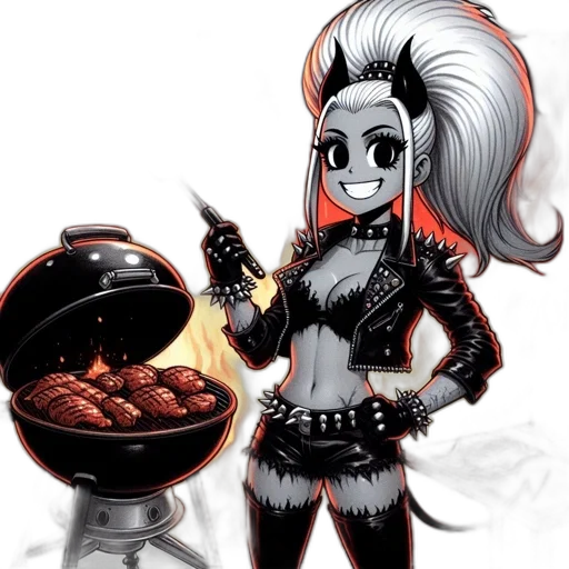 food, cartoon, comic book art, concept art, fantasy art, fire, character, gothic transparent PNG cut-out