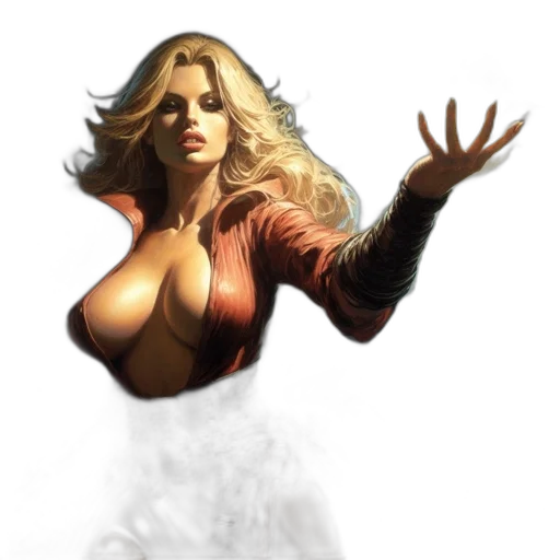 dress, jacket, comic book art, concept art, fantasy art, photorealistic, fire, mysterious transparent PNG cut-out