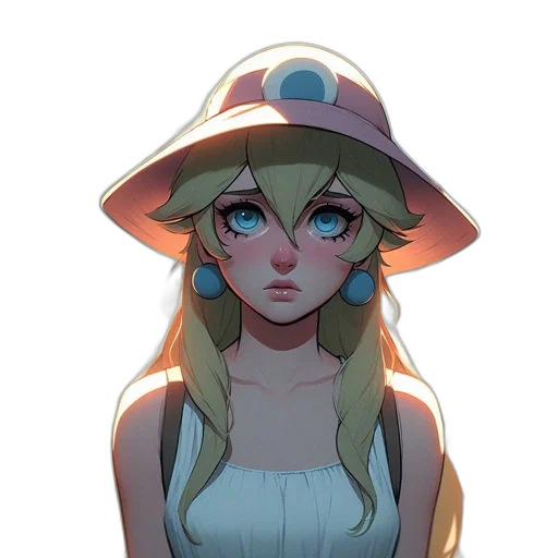 hat, face, dress, crown, anime, watercolor, concept art, pixel art transparent PNG cut-out