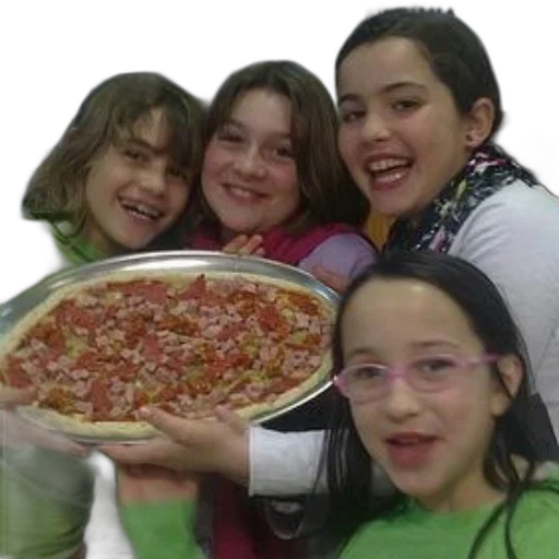 food, face, fire, four, girls, pose, pizza, metal transparent PNG cut-out