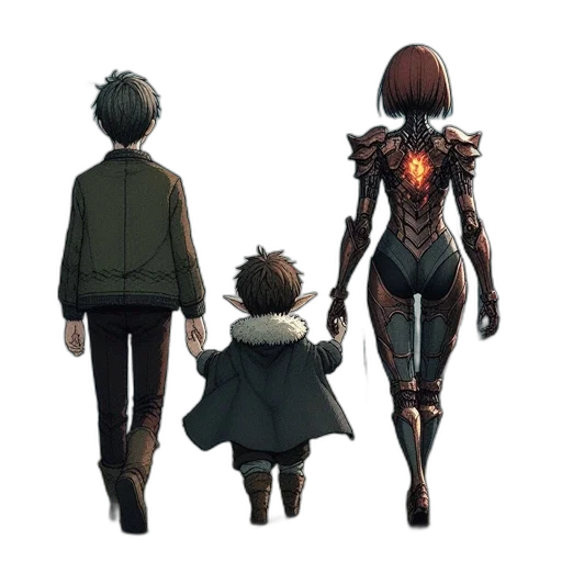 robot, jacket, concept art, pixel art, comic book art, cyberpunk, dark, earth tones transparent PNG cut-out