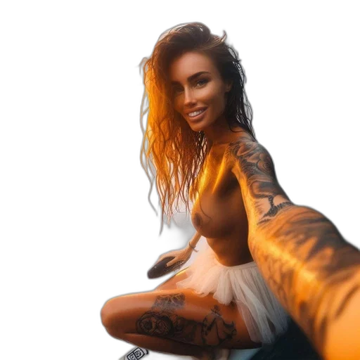 dress, dragon, hair, creature, photorealistic, fantasy art, watercolor, oil painting transparent PNG cut-out