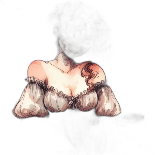hair, dress, mask, jewelry, watercolor, concept art, fantasy art, pixel art transparent PNG cut-out