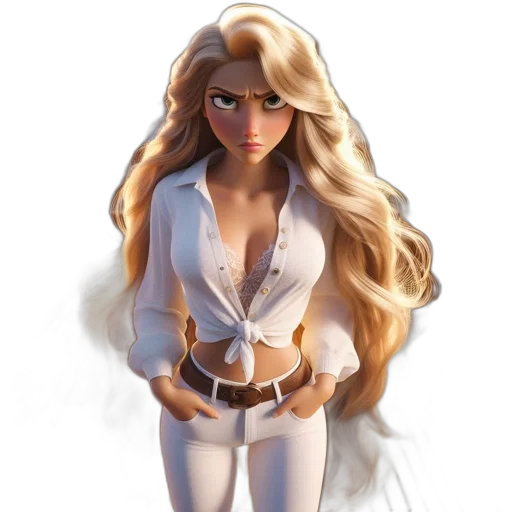 dress, concept art, 3d render, fantasy art, cartoon, woman, stands, boat transparent PNG cut-out