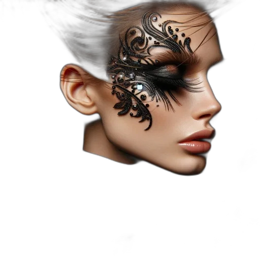 mask, face, crown, jewelry, fantasy art, photorealistic, concept art, cyberpunk transparent PNG cut-out