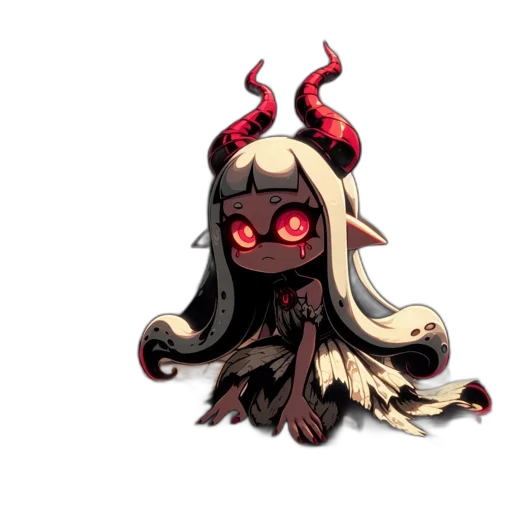 creature, mask, staff, hair, concept art, pixel art, fantasy art, watercolor transparent PNG cut-out