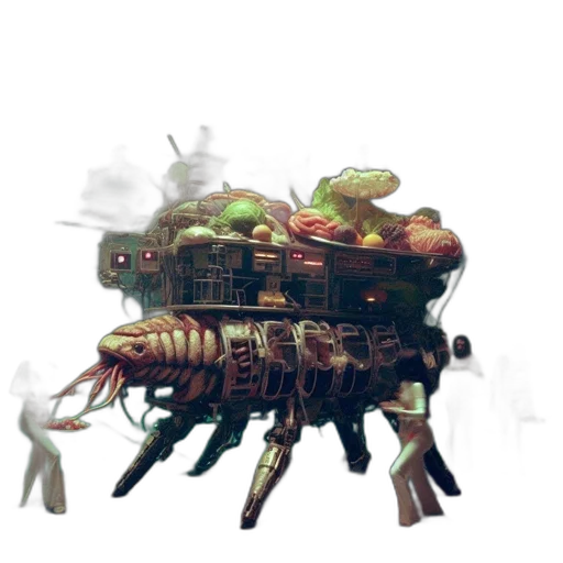 robot, creature, weapon, animal, concept art, fantasy art, cyberpunk, pixel art transparent PNG cut-out