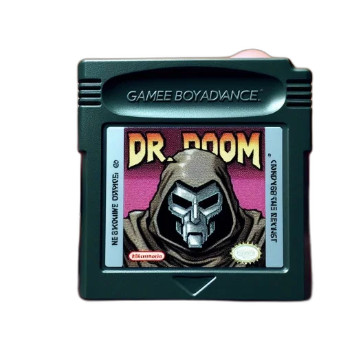 weapon, individual, holds, custom, doom, cartridge, resembling, vintage transparent PNG cut-out
