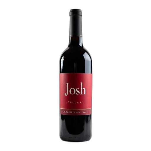 bottle, 3d render, wine, red, label, featuring, word, josh transparent PNG cut-out
