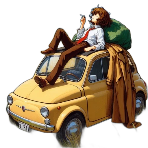 car, furniture, concept art, anime, comic book art, cartoon, city street, forest transparent PNG cut-out