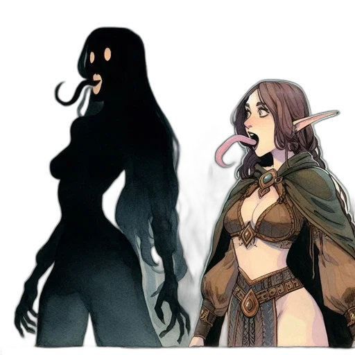 creature, staff, mask, concept art, fantasy art, pixel art, anime, dark transparent PNG cut-out