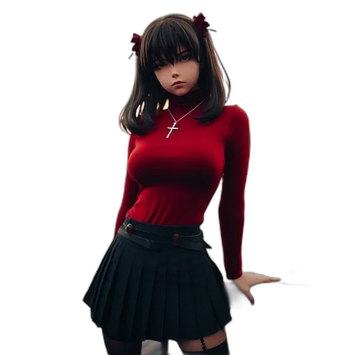 dress, staff, robot, creature, 3d render, anime, concept art, photorealistic transparent PNG cut-out