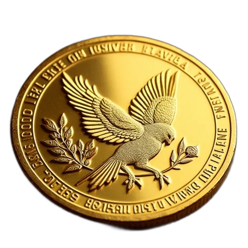 3d render, gold, round, apmex transparent PNG cut-out