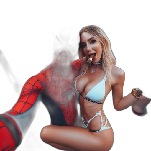 mask, concept art, comic book art, fantasy art, pixel art, fire, spider-man-themed, pool transparent PNG cut-out