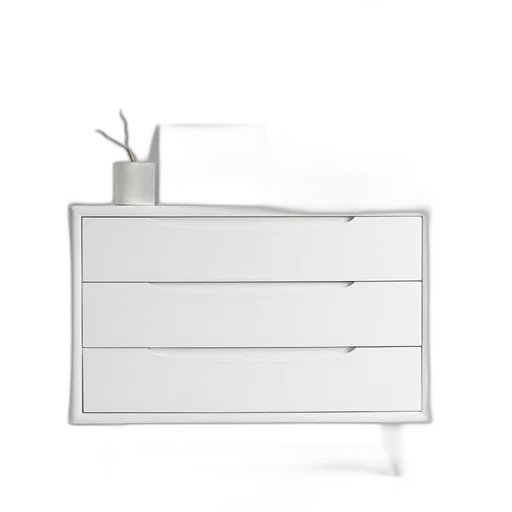 furniture, 3d render, photorealistic, monochrome, white, minimalist, dresser, simple transparent PNG cut-out