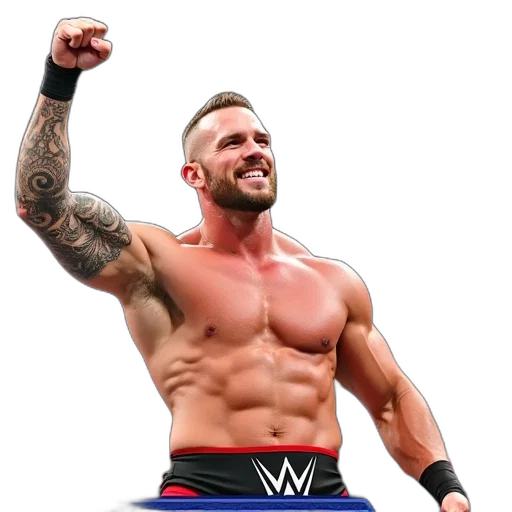 animal, photorealistic, 3d render, wrestling, card, featuring, muscular, man transparent PNG cut-out