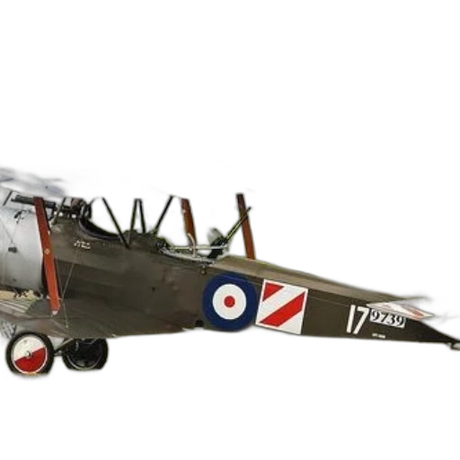 weapon, 3d render, concept art, vintage, biplane, british, markings, sits transparent PNG cut-out