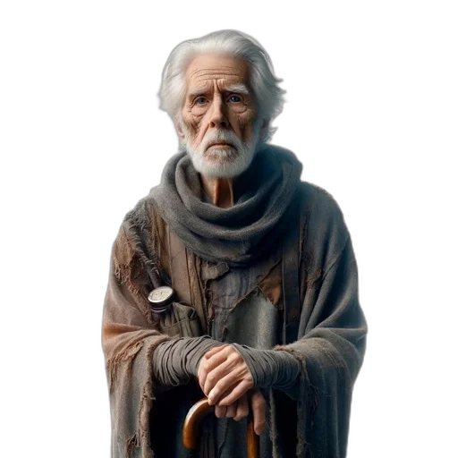 staff, face, jacket, sword, concept art, photorealistic, fantasy art, 3d render transparent PNG cut-out
