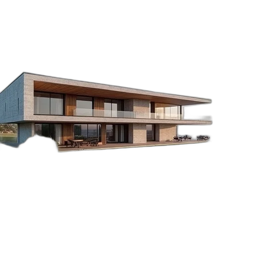 building, 3d render, photorealistic, concept art, home, located, coast, side transparent PNG cut-out