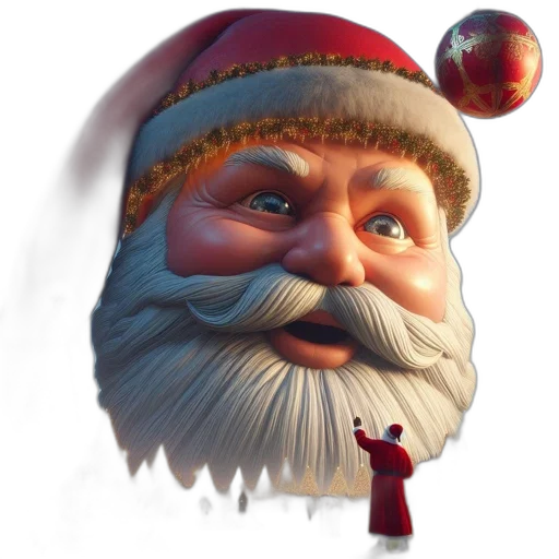 hat, 3d render, concept art, photorealistic, fantasy art, grand, depiction, santa transparent PNG cut-out