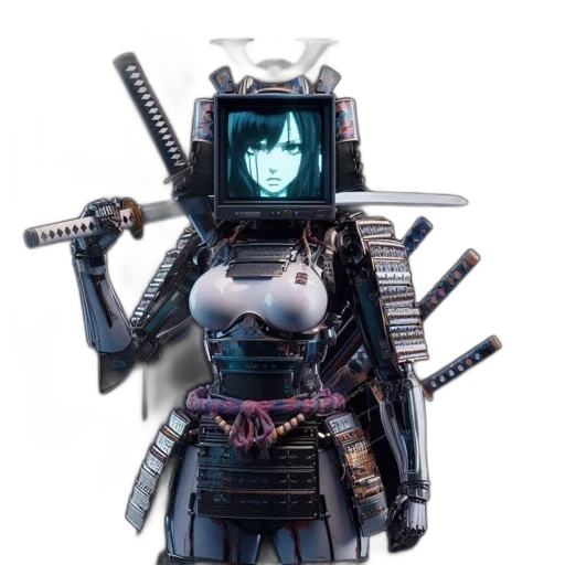 robot, weapon, animal, dress, cyberpunk, concept art, vaporwave, pixel art transparent PNG cut-out