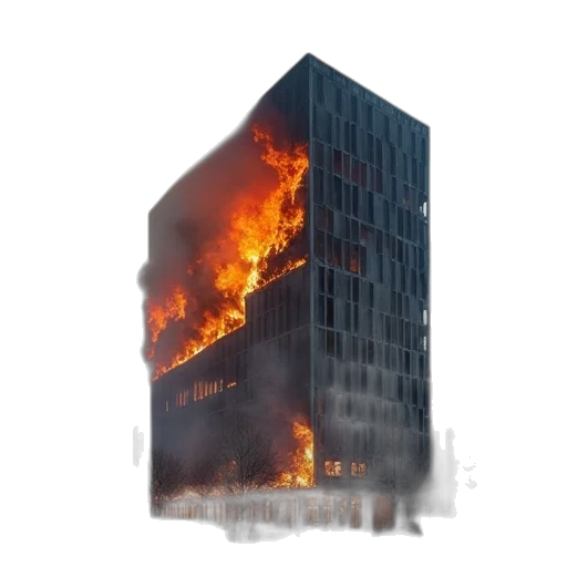 building, jacket, weapon, 3d render transparent PNG cut-out